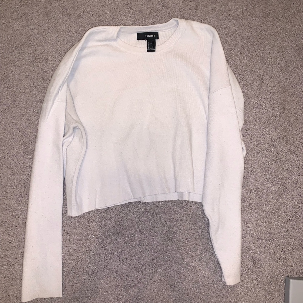 White cropped sweater